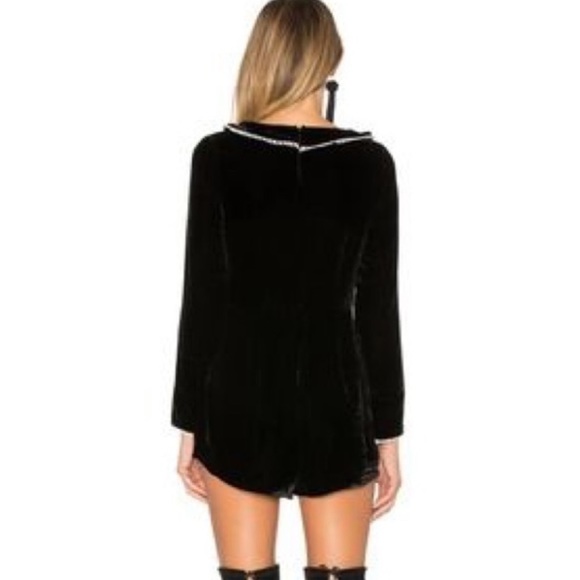 For Love & Lemons Colette Velvet Silk romper sz M - Picture 3 of 12